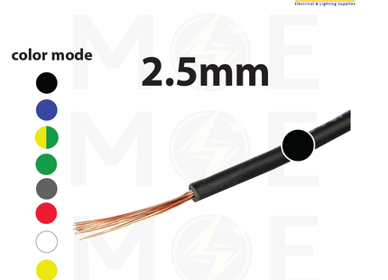 Liban Cables Single Core Flexible 2.5mm Black | NYAF | شريط مفرد شعري اسود