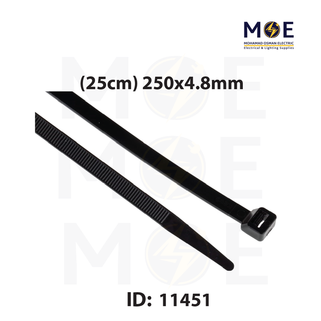 Arnocanali Cable Tie Black ( 25cm ) 250x4.8mm | F25048N | رباط بلاستيك اسود