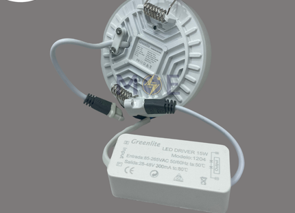 Greenlite LED Downlight/ Panel Light White Ceiling Flush Mounted FrameLess Circular CoolWhite 4000K 1500Lm 7.5cm 15W | GR-1203-15W | سبوت ليد مدور مخفي بدون كادر ابيض كول وايت