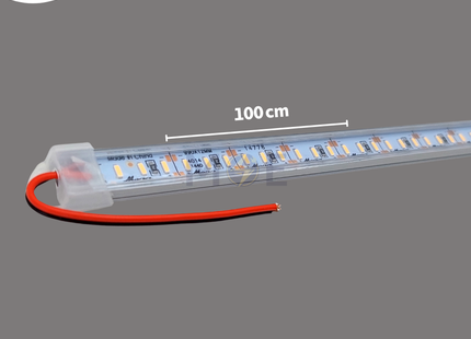 Mega Aluminum LED Tube Light Fixture With Transparent Cover Warmwhite DC 12V 30W 100cm | شاسي ليد رفيعة المنيوم غطا شفاف ورم وايت