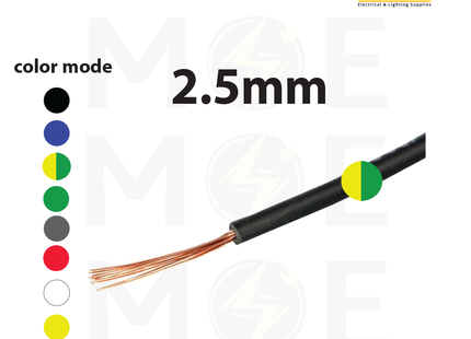 Liban Cables Single Core Flexible 2.5mm Green/Yellow | NYAF | شريط مفرد شعري اخضر/ اصفر