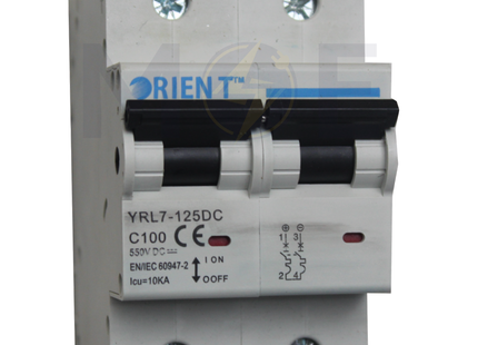 Orient MCB YRL7-125 DC 2P 100A | YRL7-125 | دجنتور كهرباء مجوز - قاطع كهربائي