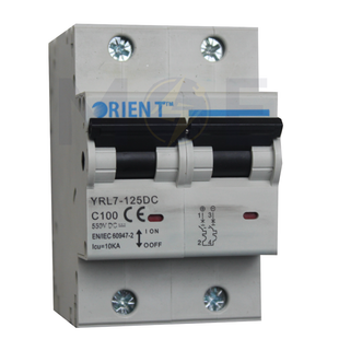 Orient MCB YRL7-125 DC 2P 100A | YRL7-125 | دجنتور كهرباء مجوز - قاطع كهربائي
