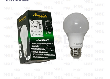 Greenlite LED Lamp Bulb CoolWhite E27 10W | GR-A60 10W 4000K | لمبة ليد برم بول كول وايت