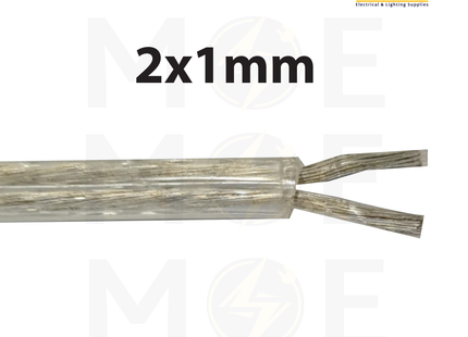 Speaker Cable Audio Video AV High Performance Transparent 2x1mm | NYMHY | كابل مبروم سبيكر شفاف