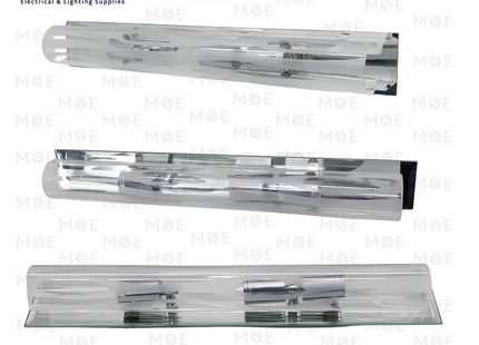 RB Mirror Light Applique Transparent Glass 3xE14 | 8056/3 | ابليك مغسلة ساندويش مراية شفاف موشح