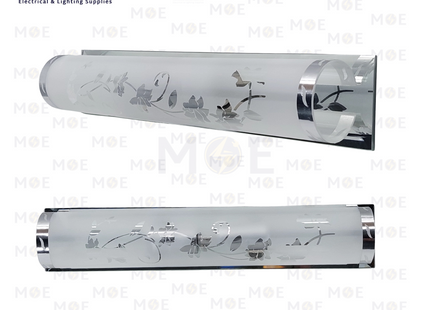 Class Lighting Mirror Light Frosted Glass With Flowers 2xE14 | A287-2 | ابليك مغسلة ساندويش مراية مغشى مع ورود