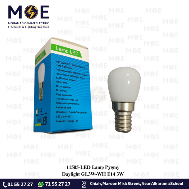 LED Lamp Pygmy Daylight GL3W/WH E14 3W