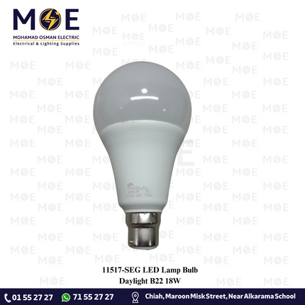 SEG LED Lamp Bulb Daylight B22 18W