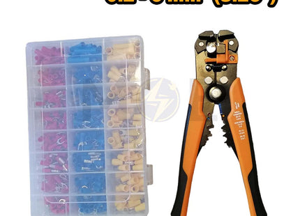 Multifunction Tool Kit Stripper, Cutter, & Hand Crimping Tool Including 400pcs Terminal 0.2-6mm²