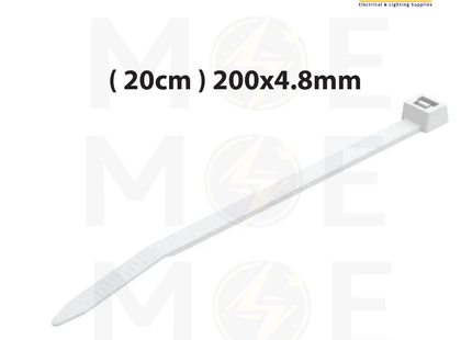 Arnocanali Cable Tie White ( 20cm ) 200x4.8mm | F20048 | رباط بلاستيك ابيض