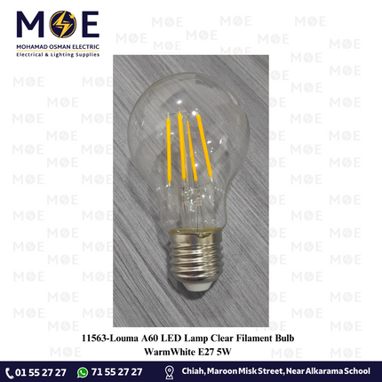 Louma A60 LED Lamp Clear Filament Bulb WarmWhite E27 5W