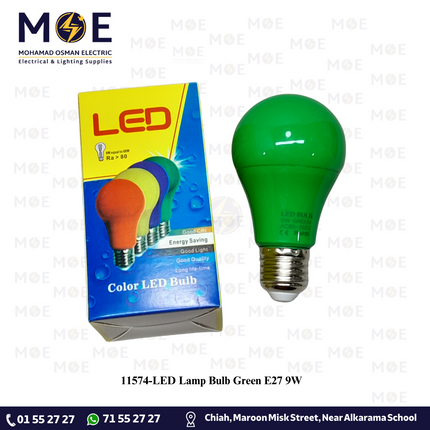 LED Lamp Bulb Green E27 9W