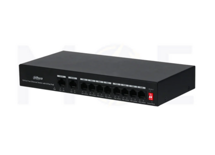 Dahua 10-Port Unmanaged Fast Ethernet Desktop Switch with 8-Port PoE for Surveillance Systems 65W | DH-PFS3010-8ET-65