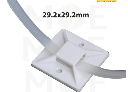 KSS Self Adhesive Cable Tie Mount White 29.2x29.2mm | HC-101 | قاعدة رباط بلاستيك تلزيق