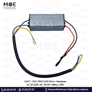 SEG IP65 LED Driver Aluminum AC 85-220V DC 30-35V 900mA 30W | ترانس ليد مطري المنيوم