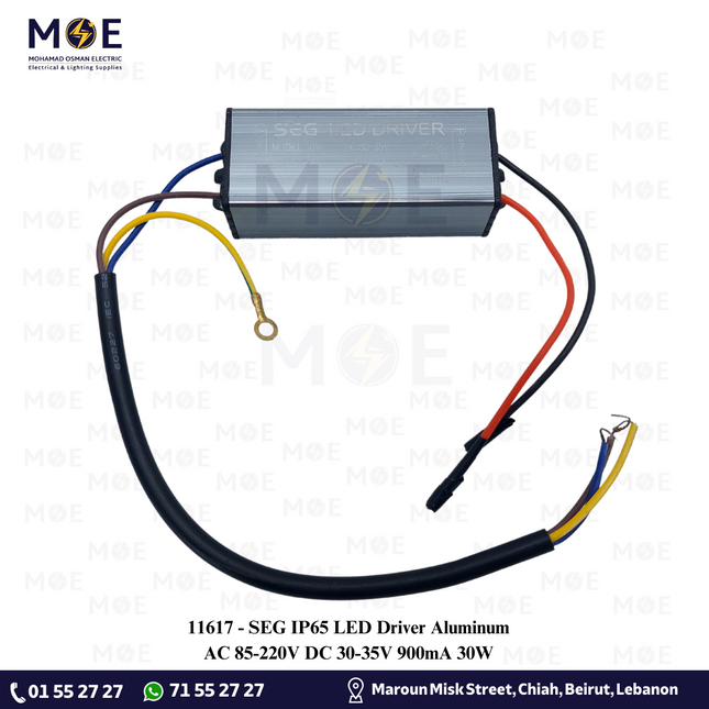 SEG IP65 LED Driver Aluminum AC 85-220V DC 30-35V 900mA 30W