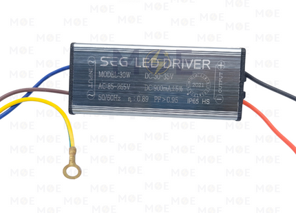 SEG IP65 LED Driver Aluminum AC 85-220V DC 30-35V 900mA 30W | ترانس ليد مطري المنيوم