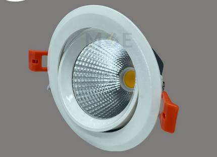 Goldenlight LED COB Downlight/ Panel Light White Ceiling Flush Mounted Adjustable Circular Warmwhite 3000K 7.5cm 15W | MBZ015 | سبوت ليد مدور مخفي متحرك ابيض ورم وايت
