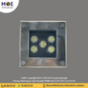 Cuperlight IP65 COB LED Ground SpotLight Chrome Flush Square Spot Daylight 6500K 8cm 5x1W | KG-UGS-5x1W