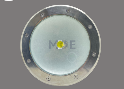 Cuperlight IP65 COB LED Ground SpotLight Chrome Flush Circular Spot Daylight 6500K 20cm 20W | UG-COB-20W | سبوت ارض ليد مدور مخفي كروم دايلايت