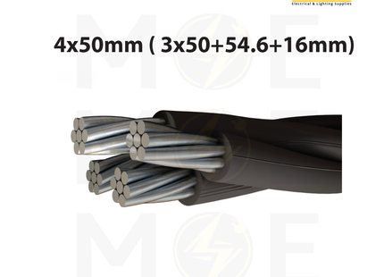 Liban Cable ABC Aluminum Cable ( Torsadé ) | EAXT 4x50mm ( 3x50+54.6+16mm) | كابل المنيوم تورسدي