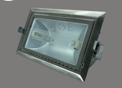 Cuperlight Downlight / Panel light Metal Halide Chrome Ceiling Flush Mounted Adjustable Rectangular Spot 20cm 150W | KG 951 | سبوت فارغ مستطيل مخفي كروم متحرك