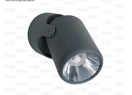 Goldenlight IP65 LED COB Waterproof Surface Adjustable Wall/Ceiling Spotlight Gray Daylight WL141 6000K 10W | W141-1 | سبوت ليد حائط/سقف ظاهر مطري متحرك رمادي دايلايت