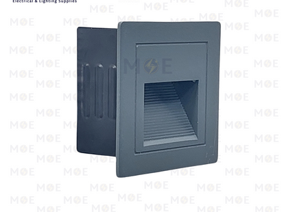 Cuperlight Garden/Stairs Light LED Recessed Square Wall Lamp/Applique Gray Warmwhite 8.5x8.5cm 3W | W116-3W | ابليك درج ليد مربع مخفي رمادي ورم وايت