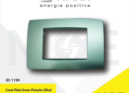 Vimar Neve Cover Plate Green/ Pistache 3module | 9653.44 GN //CP Neve | بلاك بلاستيك اخضر/فستقي فاتح
