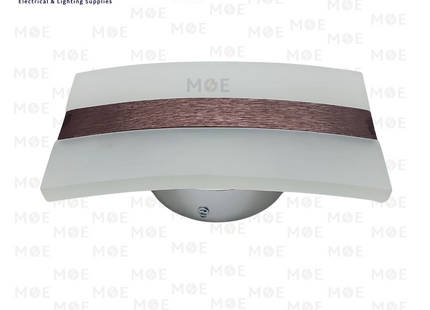 Goldenlight LED Indoor Wall Light Rectangular Red Bronze Warmwhite 3500K 10W | GLW2019-10W WW | ابليك حائط ليد مستطيل زجاج مغشى برونز احمر ورم وايت