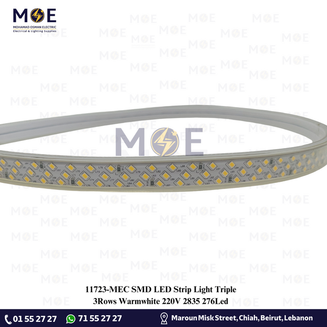 MEC SMD LED Strip Light Triple 3Rows Warmwhite 220V 2835 276Led