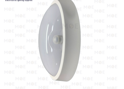 Fomsi LED IP65 Oval Bulkhead Lamp Wall Surface Light With Motion Sensor White Daylight 6500K 12W 960Lm | هيبلو حائط ليد مطري مع حساس حركة ابيض دايلايت