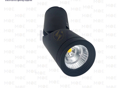 Cuperlight LED Downlight Surface Adjustable Cylinder Spot Black Warmwhite 20x7cm 15W | H007A | سبوت ليد ظاهر مدور شكل سيلندر متحرك اسود ورم وايت
