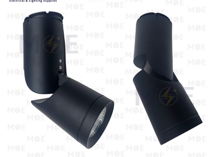 Cuperlight LED Downlight Surface Adjustable Cylinder Spot Black Warmwhite 20x7cm 15W | H007A | سبوت ليد ظاهر مدور شكل سيلندر متحرك اسود ورم وايت