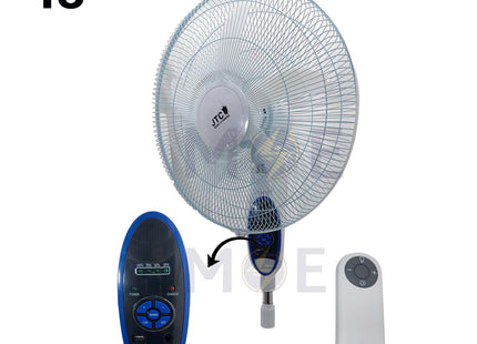 JTC Rechargeable stand fan with Remote Control & 4 Pieces LED & Timer & USB Port White 40W 18inch | F-2938HRS