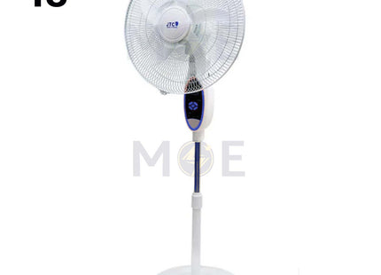 JTC Rechargeable stand fan with Remote Control & 4 Pieces LED & Timer & USB Port White 40W 18inch | F-2938HRS