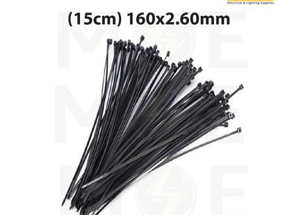 Elematic Cable Tie Black ( 15cm ) 160x2.60mm | 05206CE | رباط بلاستيك اسود