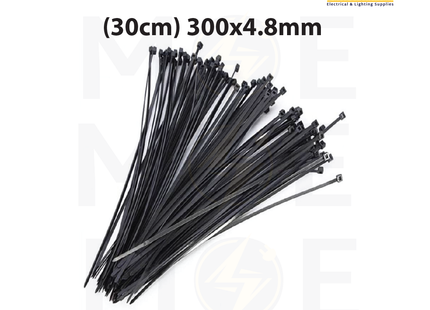 GW Cable Tie Black ( 30cm ) 300x4.8mm | GT-300STCB | رباط بلاستيك رفيع اسود