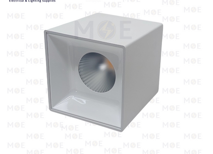 Cuperlight LED Downlight / Spotlight Ceiling Surface Mounted Cube Square Matt White Warmwhite 11.5x11.5x12cm 30W | ZR-C3008 | سبوت ليد ظاهر مربع ثابت ابيض ورم وايت