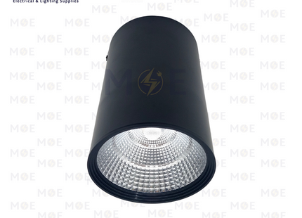 K.group LED Downlight Surface Cylinder Spot Black Warmwhite 15x10cm 33W | سبوت ليد ظاهر مدور شكل سيلندر ثابت اسود ورم وايت