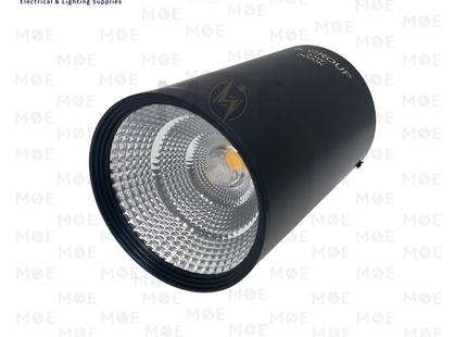 K.group LED Downlight Surface Cylinder Spot Black Warmwhite 15x10cm 33W | سبوت ليد ظاهر مدور شكل سيلندر ثابت اسود ورم وايت