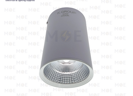 K.group LED Downlight Surface Cylinder Spot White Warmwhite 15x10cm 33W | سبوت ليد ظاهر مدور شكل سيلندر ثابت ابيض ورم وايت