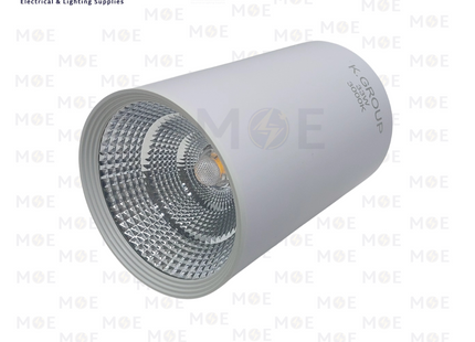 K.group LED Downlight Surface Cylinder Spot White Warmwhite 15x10cm 33W | سبوت ليد ظاهر مدور شكل سيلندر ثابت ابيض ورم وايت