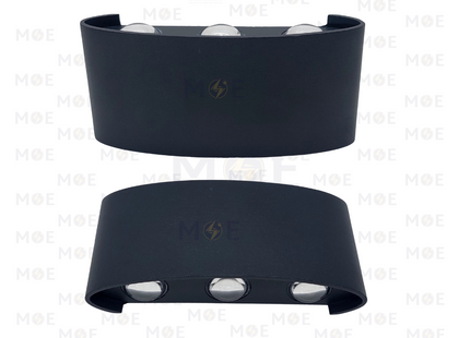 Goldenlight LED Outdoor UP & Down Wall Light Black Warmwhite 17cm 6x1W | JLW9020BK 6*1W BK WW | ابليك حائط ليد ضوين طلوع نزول اسود ورم وايت