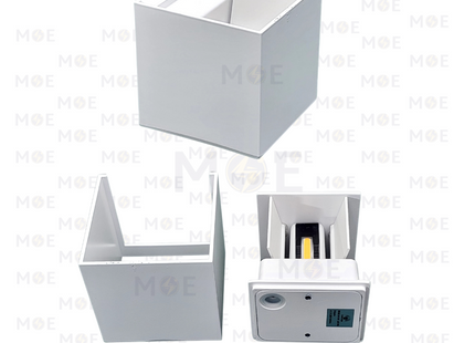 Goldenlight LED Outdoor UP & Down Wall Light Adjustable White Warmwhite 10x10cm 2x5W | BM3346S | ابليك حائط ليد ضوين متحرك طلوع نزول ابيض ورم وايت