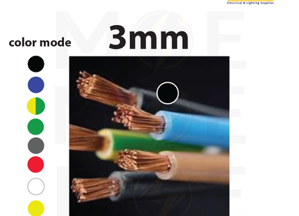 Liban Cables Single Core Flexible 3mm Black | NYAF | شريط مفرد شعري اسود