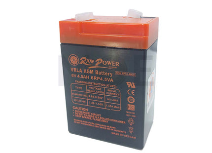 Raw Power Sealed Lead Acid Rechargeable Battery (SLA/VRLA) 4.5Ah 6V | 6RP4.5VA