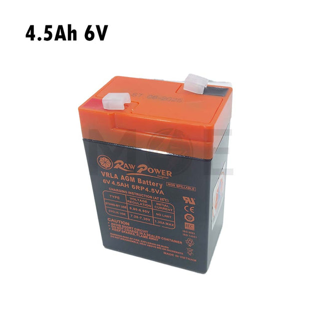 Raw Power Sealed Lead Acid Rechargeable Battery (SLA/VRLA) 4.5Ah 6V | 6RP4.5VA