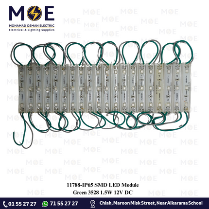 IP65 SMD LED Module Green 3528 1.5W 12V DC